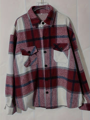 Women's Plus Plaid Long Sleeve Button-Up Shirt
