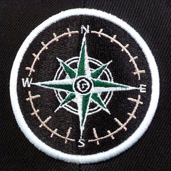 Compass Embroidered Baseball Cap Flat Bill Sun Hat Outdoor Fishing Hiking