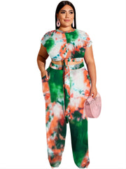 Tie Dye Crop Top & Sweatpants Set 2pcs Co ords