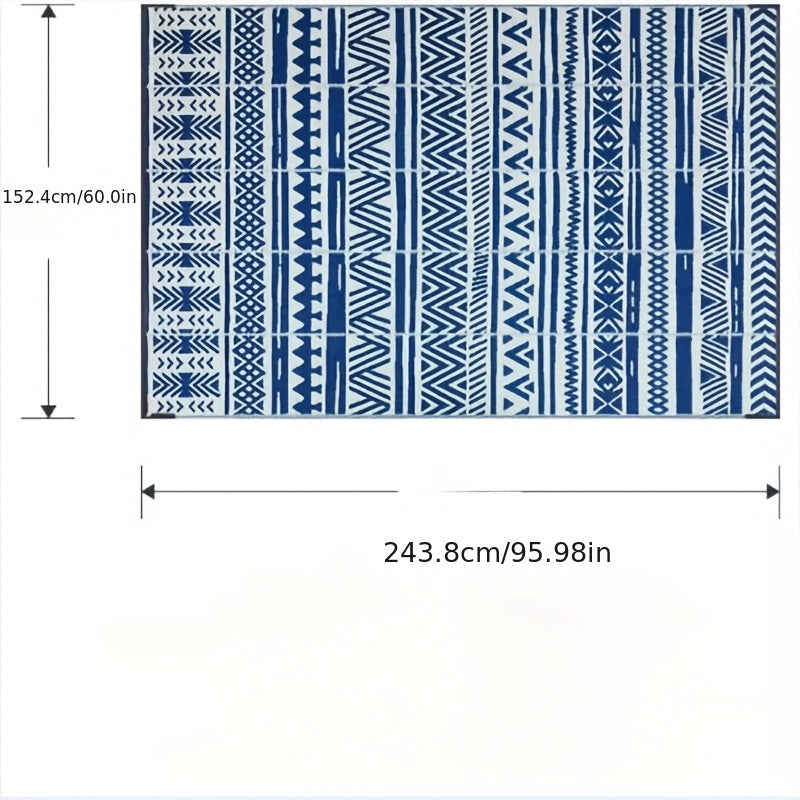 Waterproof Reversible RV Camping Rug for Patio Balcony Beach
