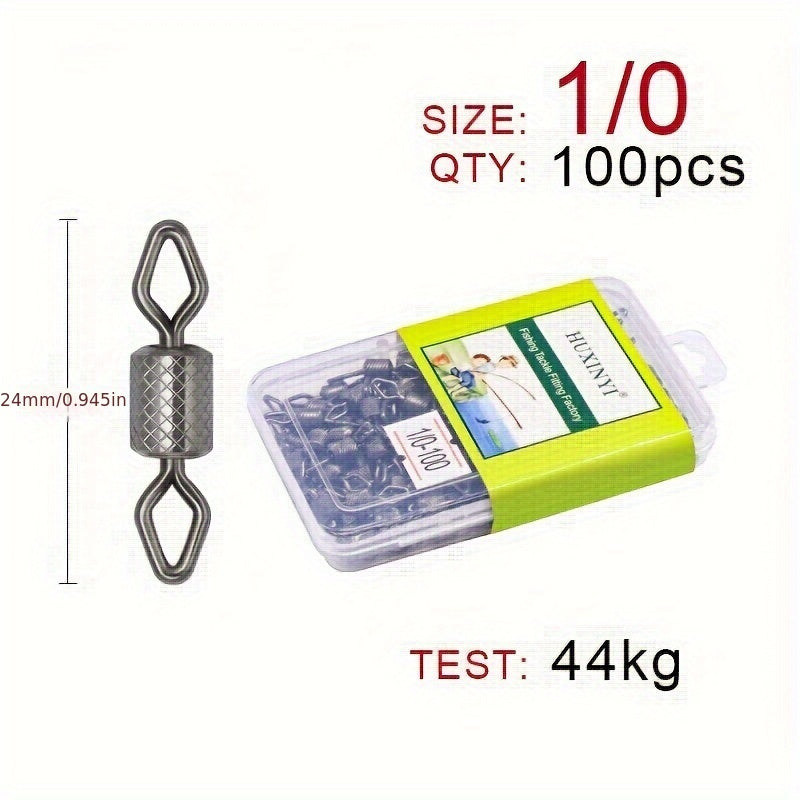 100pcs Fishing Swivel With Diamond Eye Fishing Line Connector