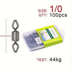 100pcs Fishing Swivel With Diamond Eye Fishing Line Connector