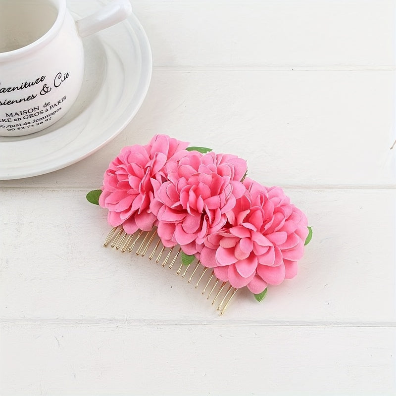 Flower Hair Comb Bridal Hair Comb Side Comb Floral Hair Accessories For Wedding