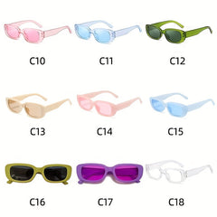Y2K Rectangle Frame Sunglasses for Women Men, Candy Glasses