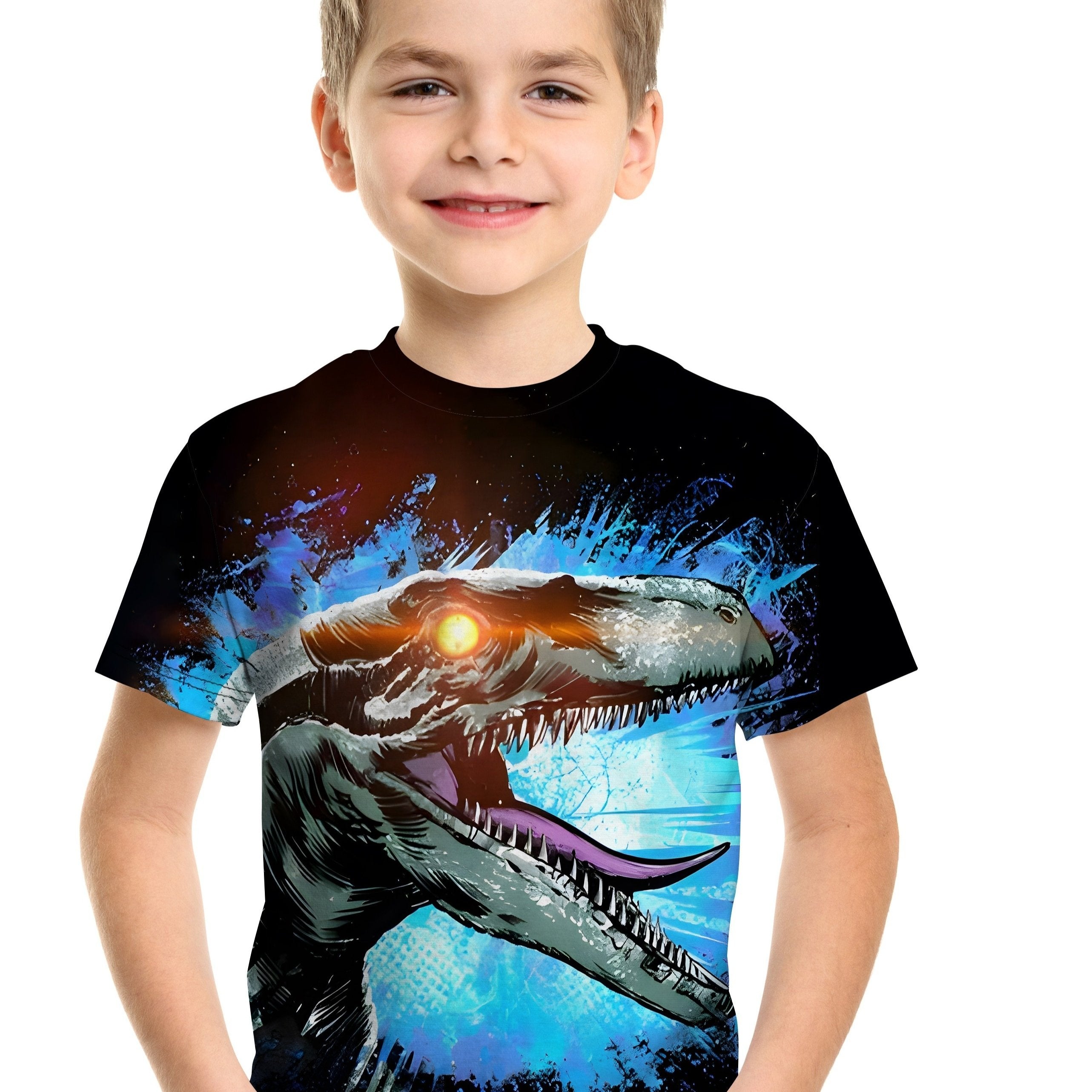 Roaring Dino 3D Print Boy's T-shirt