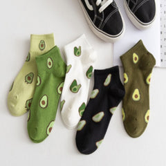 Avocado Ankle Cotton Women Casual Summer Socks