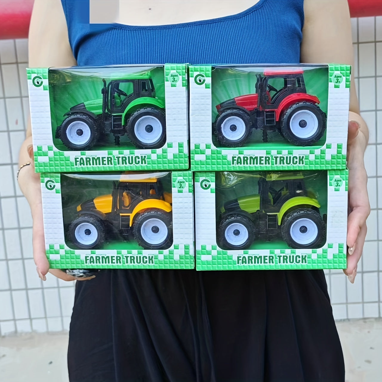 Toy Car Farm Tractor Puzzle Boy Toy Car Packaging Gift