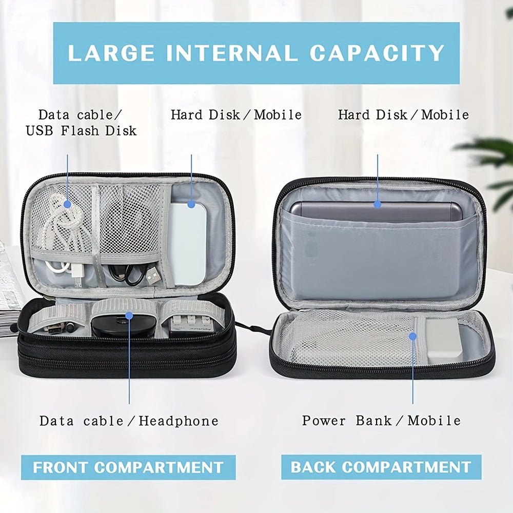 Travel Cable Bag Pouch Double Layer Lightweight Organizer
