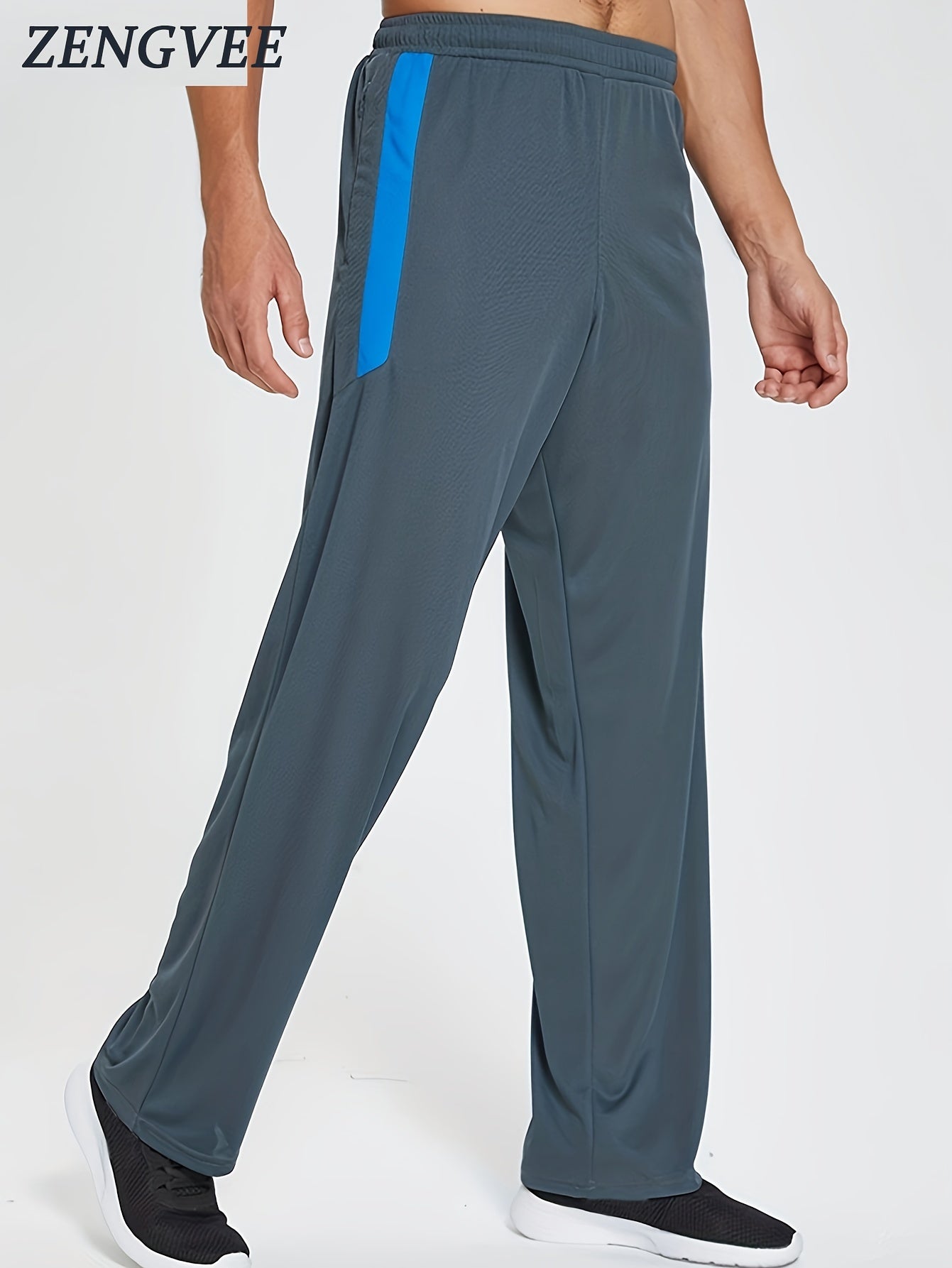 ZENGVEE Men's Elastic Waist Pocket Pants