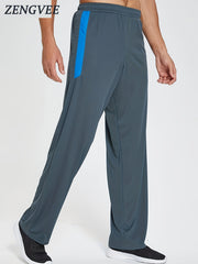 ZENGVEE Men's Elastic Waist Pocket Pants