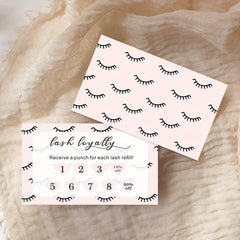 50pcs Pink Loyalty Card Beauty Business Card Aesthetics Esthetician Lash Tech