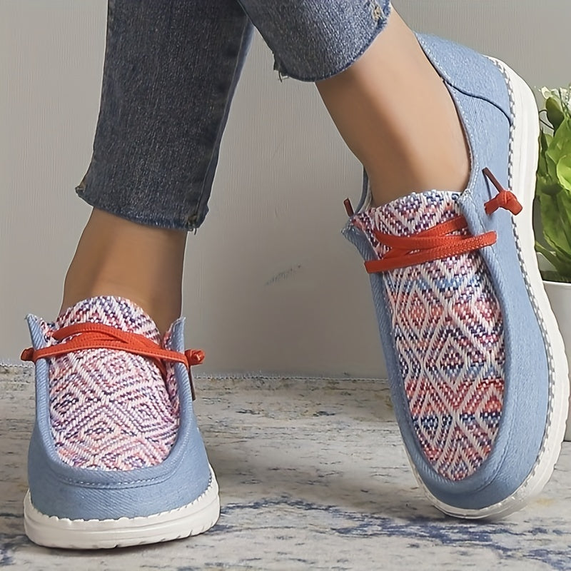 Women's Lightweight Canvas Lace-Up Walking Shoes