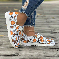 Women's Skate Shoes with Basketball Football Rugby Patterns