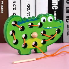 Wooden Animal Lacing Toy Educational Building Blocks
