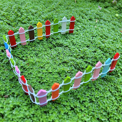1 2 Mini Rainbow Fairy Garden Fence Dollhouse Decoration