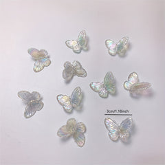 1pc Transparent Butterfly Shoe Buckle DIY Shoe Charms Decoration