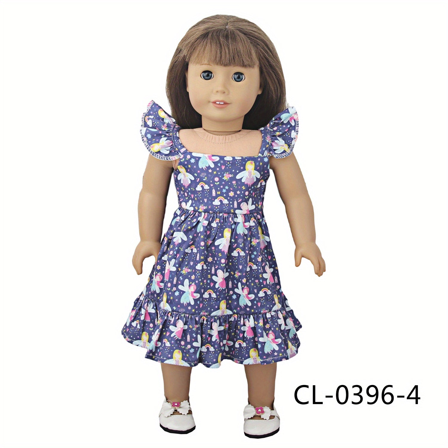Doll Clothes 45 72 Cm Flying Sleeve Print Dress