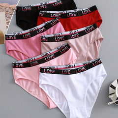 6 Pack Plus Size Love Letter Tape Panties Set