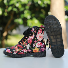 Flower Print Dress Boots for Girls Non-slip Comfortable Shoes