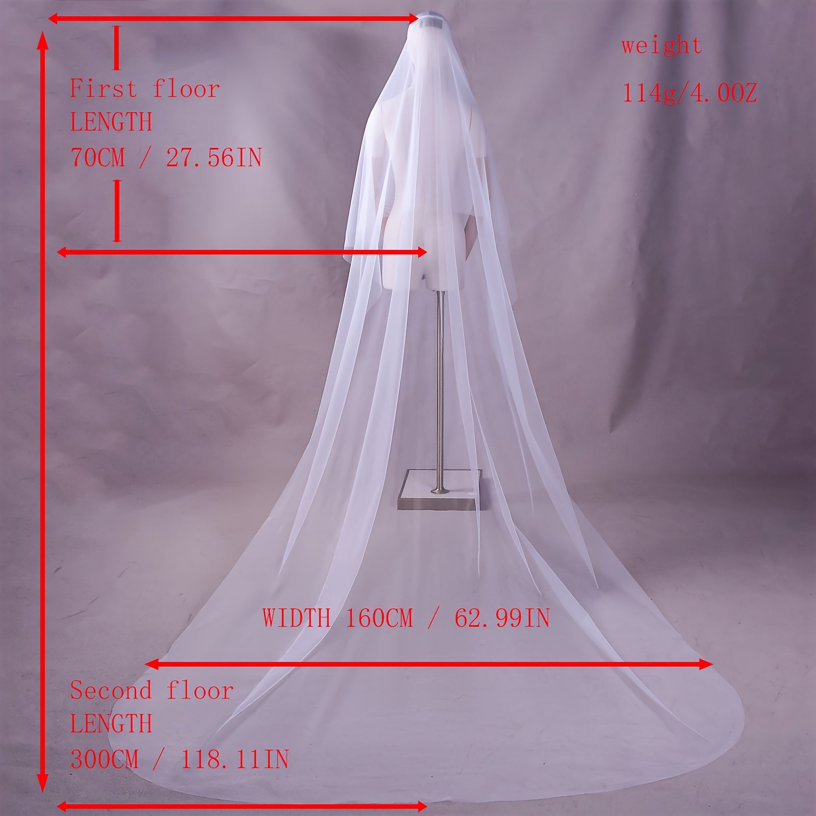 Long Double Layer Blusher Veil for Wedding Photography