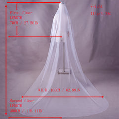 Long Double Layer Blusher Veil for Wedding Photography
