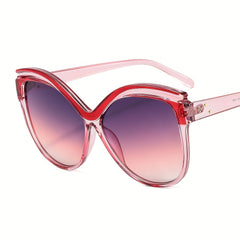 Oversized Cat Eye Sunglasses Gradient Lens Owl Frame Glasses UV400
