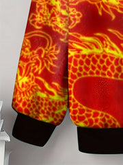 Golden Dragon Print Boys Sweatshirt Long Sleeve Pullover Top
