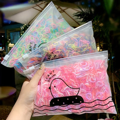 1000 Disposable Colorful Hair Bands Hair Ties for Girls