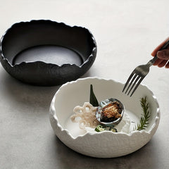 High-end Ceramic Sashimi Plate Irregular Layout