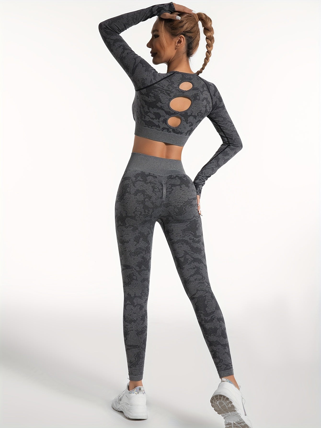 Camouflage Yoga Workout Set Top & Leggings Suit Women's Activewear