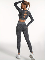 Camouflage Yoga Workout Set Top & Leggings Suit Women's Activewear
