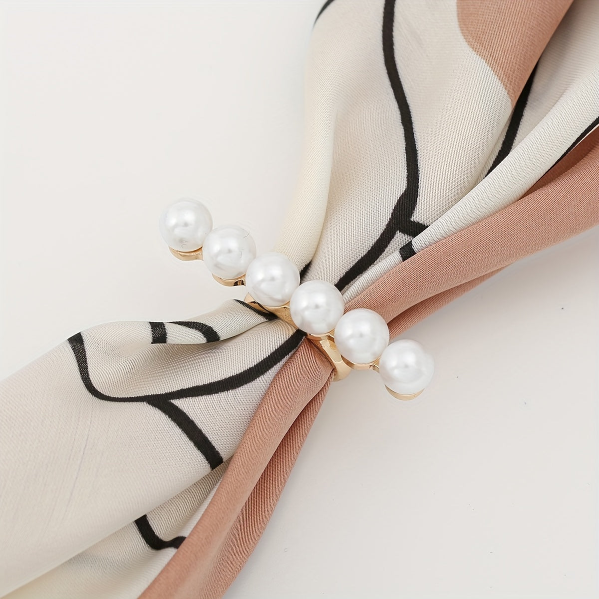 Faux Pearl Scarf Shawl Buckle Clip T shirt Tie Clips