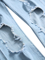Men's Skinny Ripped Jeans Slim Fit Distressed Pants