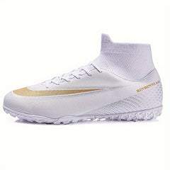 Men's High Top Turf Football Boots Anti-Skid Outdoor Soccer Cleats