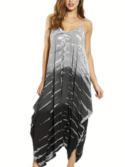 Ombre Tie Dye V Neck Harem Jumpsuit