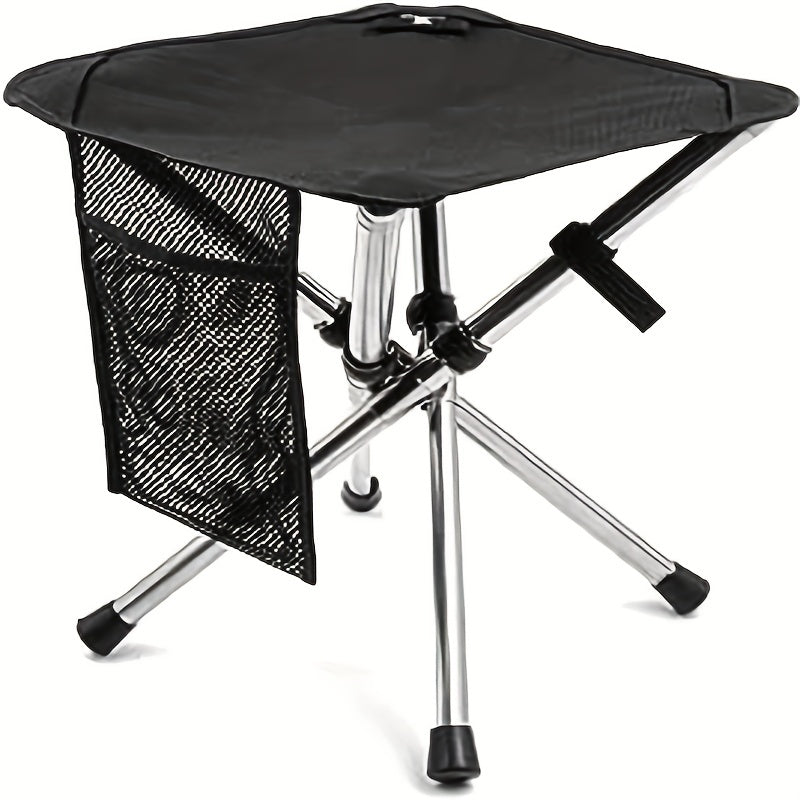 Portable Folding Stool With Side Pocket for Outdoor Camping