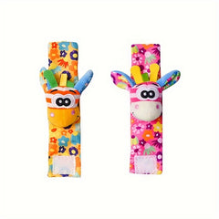 4pcs Baby Wrist Rattles Sock Toys - Newborn Baby Foot Finder & Wrist R