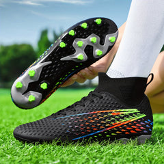 Boy's High Top Non Slip Football Cleat with Spikes