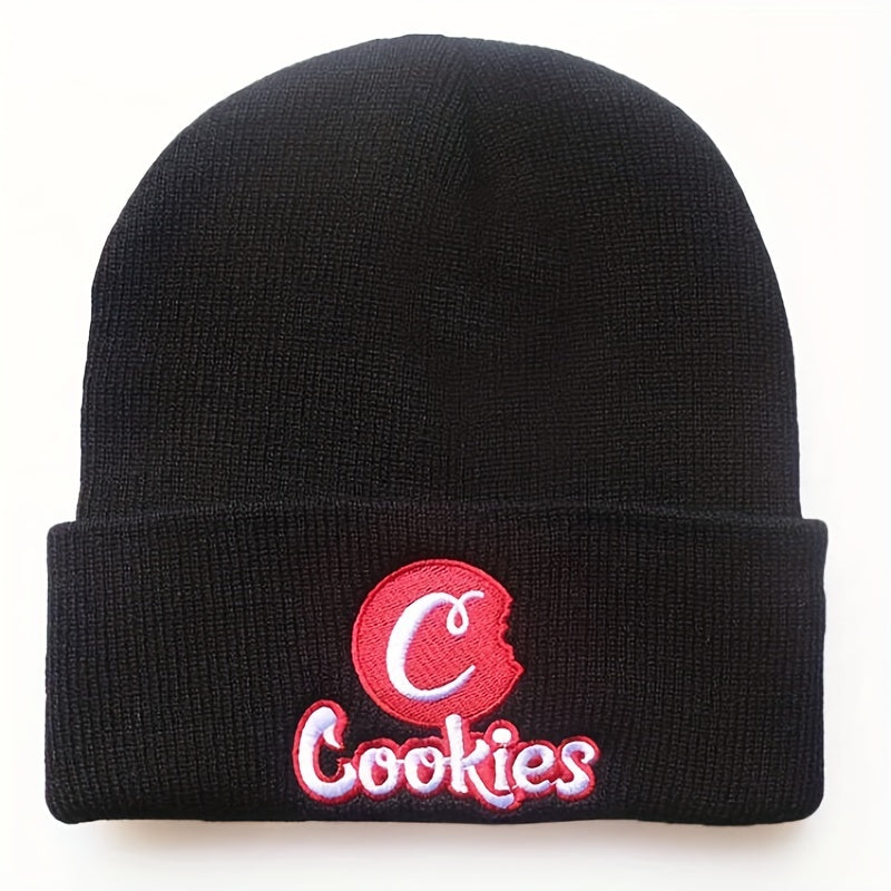 Letter Embroidery Knitted Hat Pullover Warm Coldproof Hat