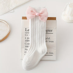Girls Kids Bowknot Sweet Long Socks Spring Autumn