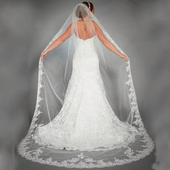 Lace Edge 1T Bridal Veils 3 Meters Veu De Noiva Longo