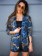 Casual Open Front Long Sleeve Blazer Women's Clothing