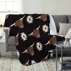 Cow Print Flannel Blanket Soft Winter Warm Keeping Blanket