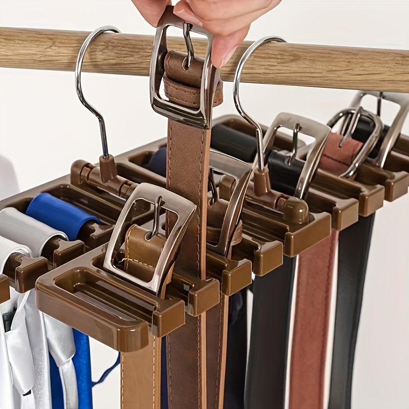 Foldable Belts Storage Hanger 10 Grids Clothes Rack Ties Belts Organizer