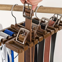 Foldable Belts Storage Hanger 10 Grids Clothes Rack Ties Belts Organizer