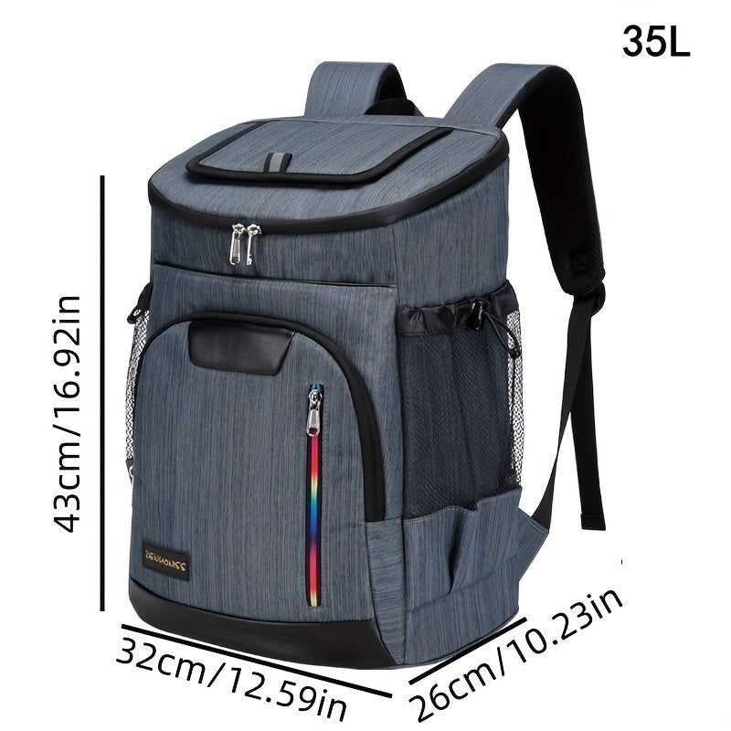 35L Insulated Cooler Backpack Leakproof Thermal Picnic Bag