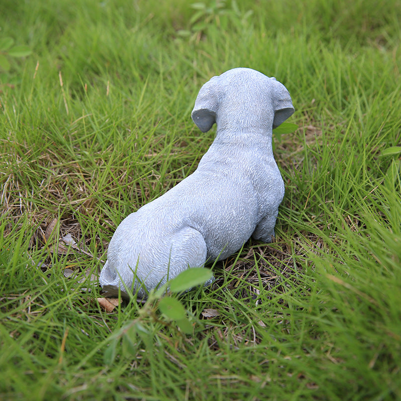 Cute Pug & Dachshund Dog Statues for Garden Decor