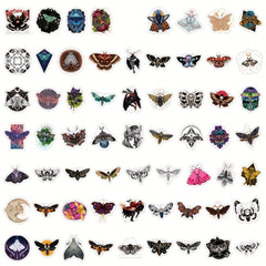 60pc Ghost Moth Series Waterproof Stickers for Motorcycle Laptop Helmet