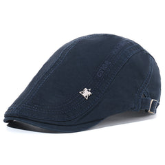 Men's Skull Iron Mark Embroidery Letter Beret Outdoor Travel Duck Tongue Hat