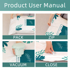 5pcs Vacuum Compression Storage Bag Sealed Container For Clothes Blankets